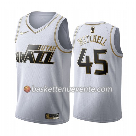 Maillot Basket Utah Jazz Donovan Mitchell 45 2019-20 Nike Blanc Golden Edition Swingman - Homme